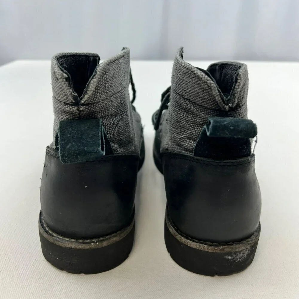 Levi’s Men’s Lace Up Boots Black Leather Gray Textile Size 8.5